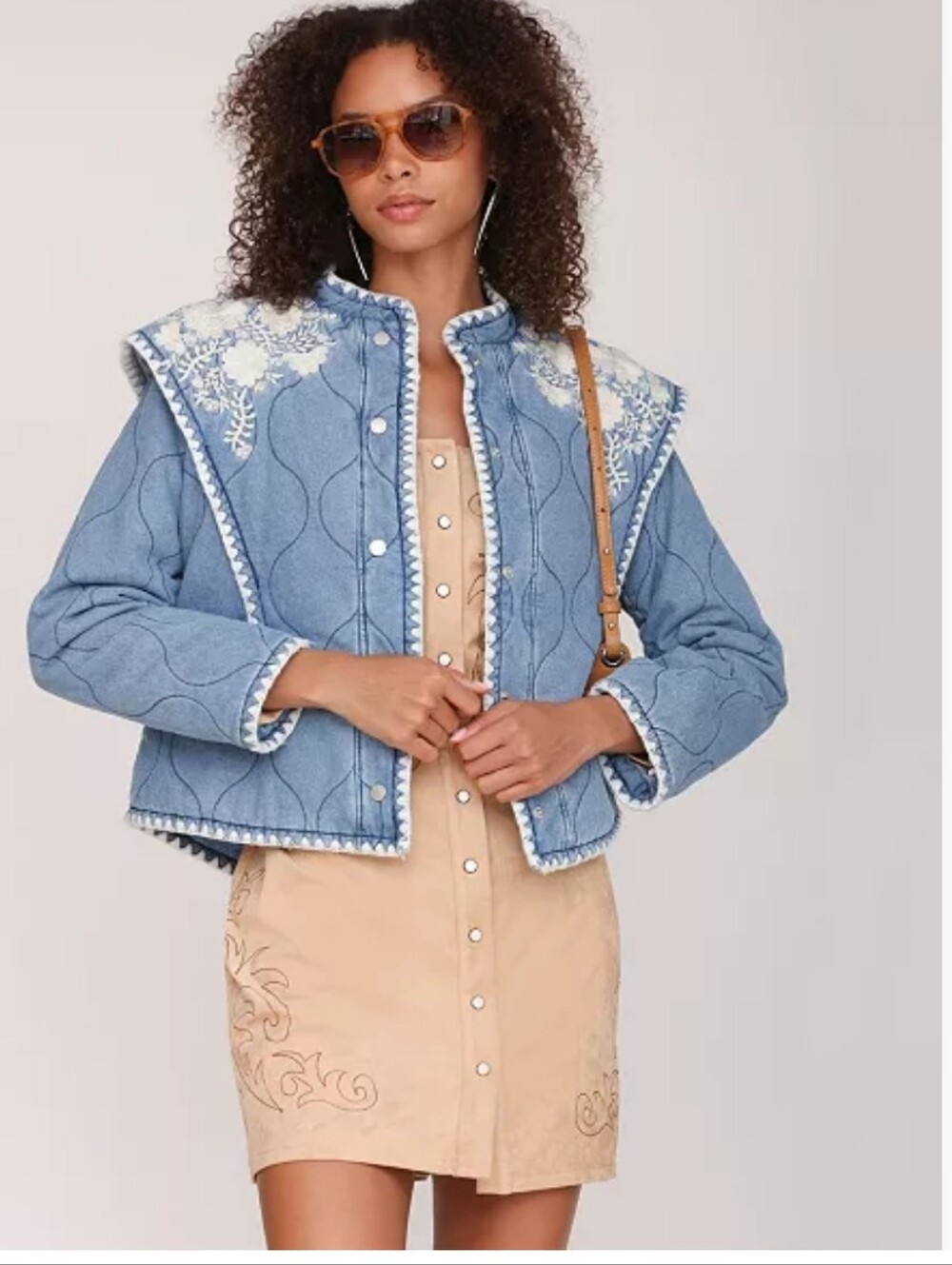NWT Avec Les Filles Shoulder Flang Quilted Jacket size large - Picture 2 of 12